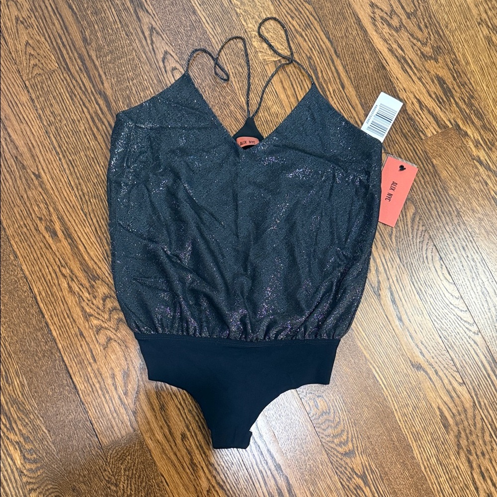 ALIX NYC Sparkle Black Nightwear Bodysuit